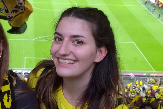 Martina Turchini in the stadium of Borussia Dortmund