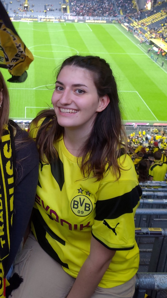 Martina Turchini in the stadium of Borussia Dortmund