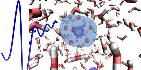 Figure showing how THz fields induce tunneling ionization in liquid water