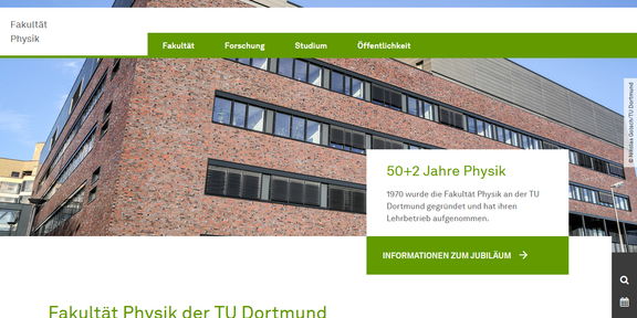 Neue Webseite der Fakultät Physik Neue Webseite der Fakultät Physik