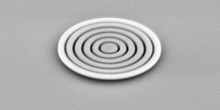 Scanning electron microscope image of a quantum light source in close-up Scanning electron microscope image of a quantum light source in close-up