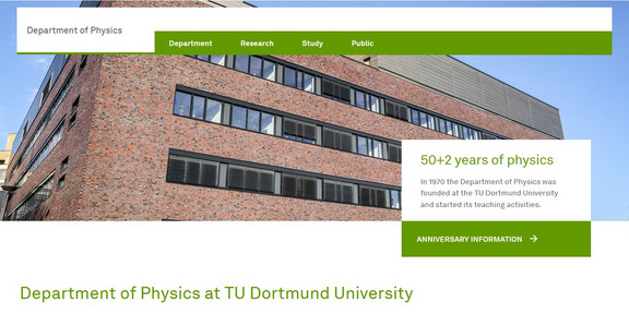 Neue englische Webseite der Fakultät Physik