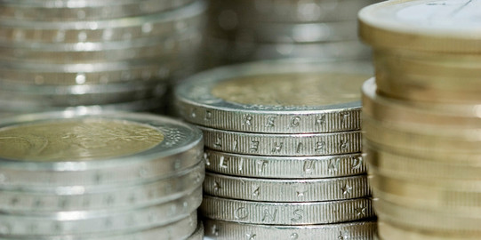 Euromünzen gestapelt